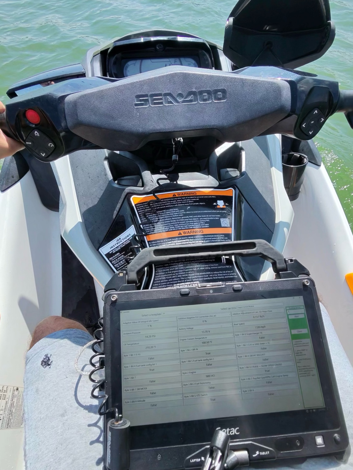 Live data diagnostics on water